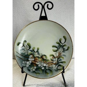 Antique c1884-1909 Moritz Zdekauer MZ Austria 7 5/8” Snack Plate Snowberry EUC